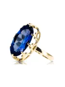 Žiedas Vintažinis stilius Sapyras 14k geltono aukso vrc253y